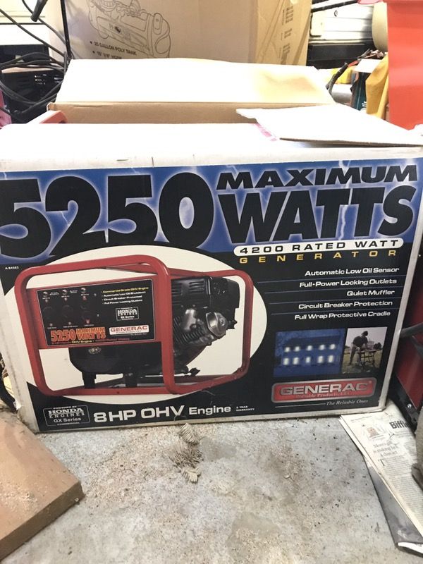 New Generac 5200 watt generator
