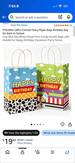 Toy Story Goodie Bags