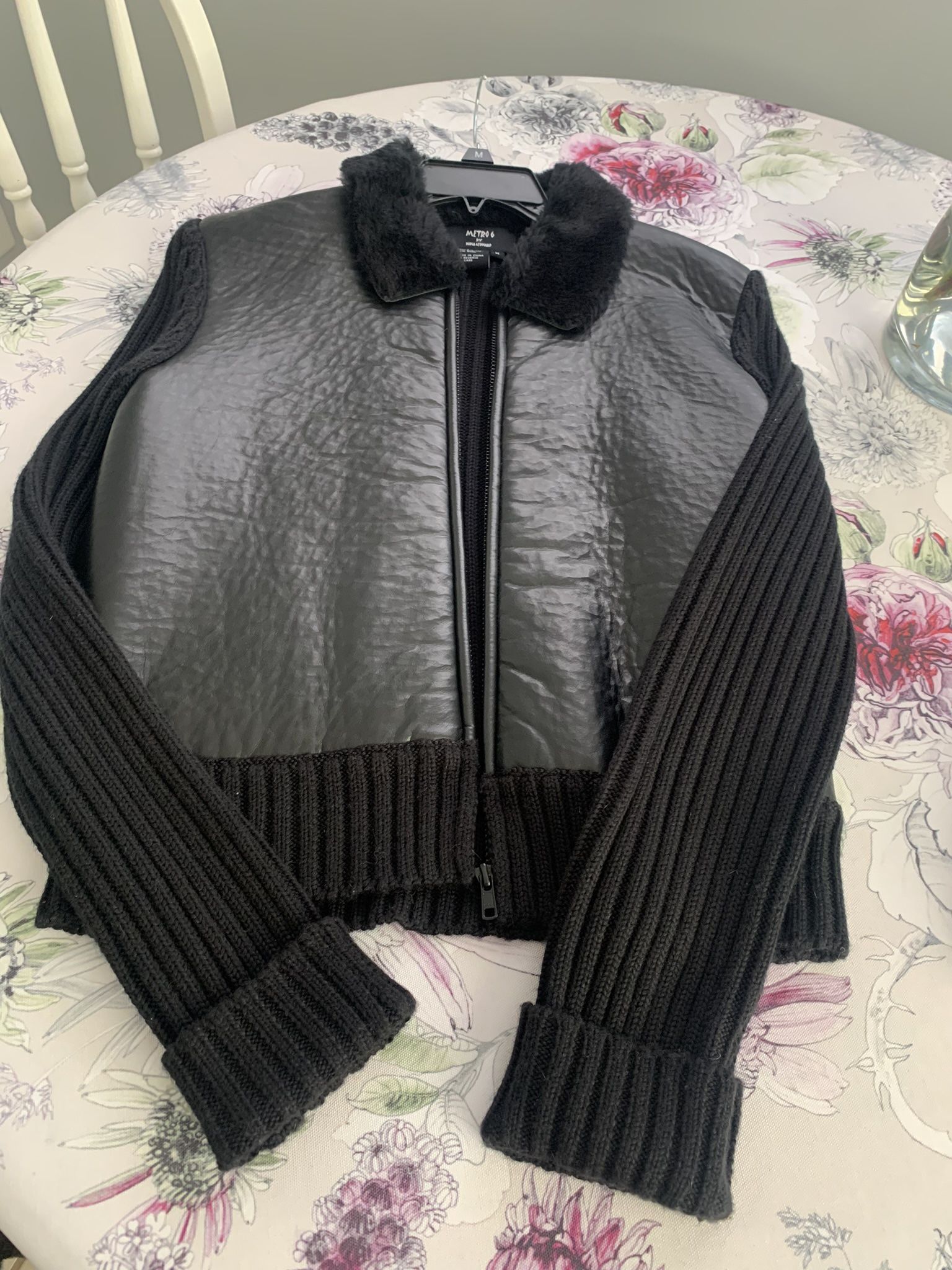 Like New Ladies Leather Sweater Jacket
