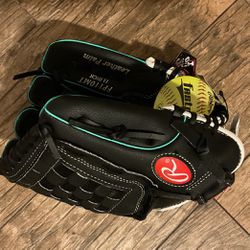 Baseball Glove Rawlings Leather Palm 11 Inch