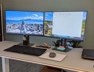 Dual Dell Monitor Workstation + Dock + Accessories – Ready to Use