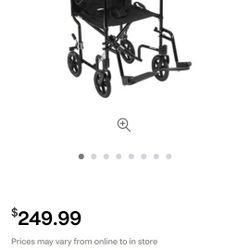 McKesson Lightweight Transport Chair, 19 Inch Seat Width, 300 lbs. Weight Capacity

