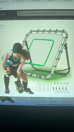 NEW BASEBALL Rebounder Net. Portable Pro 3'x3' Foldable Heavy Duty Pitch Back Bounce Trainer Adjustable Dual Rebound Modes (Predictable & Random)