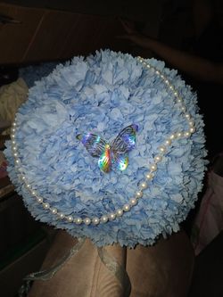 Ponpones  azul cielo