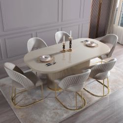 Milena Ivory Dining Table Set