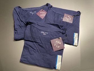 Ava & Viv Women's V-neck T-shirt Size 3X, 3 Pcs, Navy