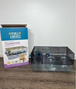 Full Cheeks Hamster Cage / Habitat -Includes Cage, Wheel, Hideaway, Bottle, Bowl, Ramp, & Shelf