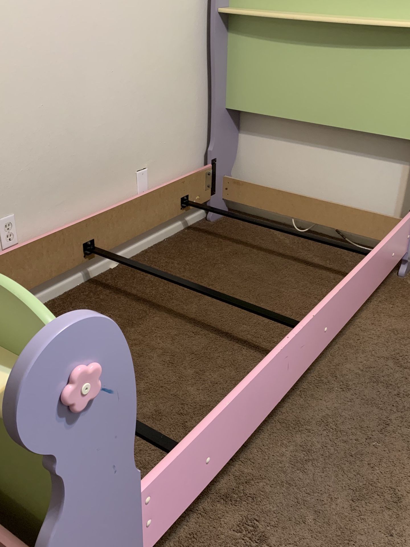 Princess Twin Bed Frame with Foot And Head Boards