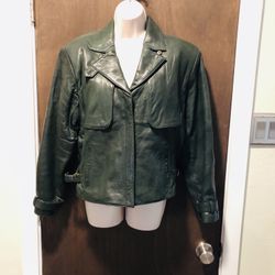 BANANA REPUBLIC Leather SZ 10 BLK Women's Bomber Jacket