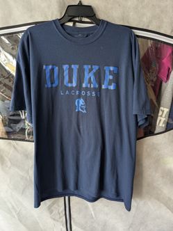 NWT Champion Duke Blue Devils Stacked Logo Lacrosse T-Shirt Men's size XL Royal Blue