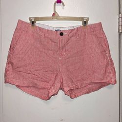 Old Navy Red & White Striped Everyday Shorts