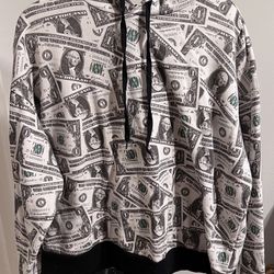 Forever 21 Money Print Hoodie Womens Size 2X