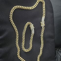 Monaco Necklace And Bracelet Gold Plated 