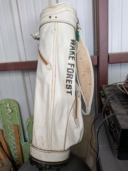 Wake Forest White Leather Golf Bag