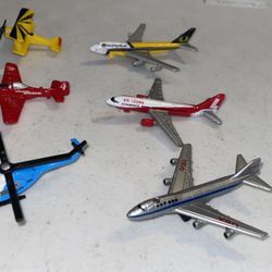Mix Lot 6 Vintage Micro Machines plane helicopter Toys