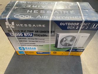 Hessaire DIY 22 SEER2 12,000 BTU Wi-Fi 1-Ton Ductless Mini Split Air Conditioner and Heat Pump