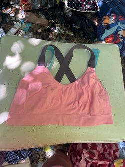 Pink Sports Bra with Criss-Cross Back