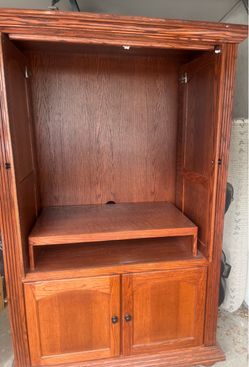 Wood TV Armoire Entertainment Cabinet