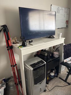 All white TV stand