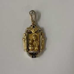 14K 45Gram charm with diamonds and sapphire 