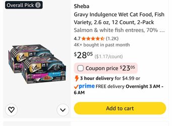 Sheba Gravy Indulgence Wet Cat Food 48 Pack