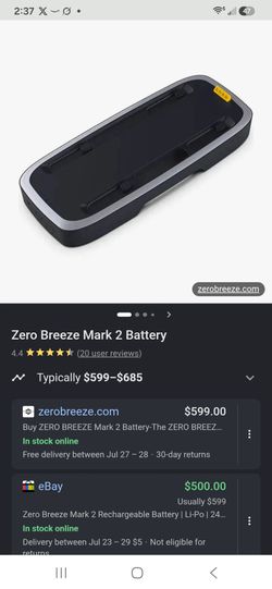 Zero Breeze Mark 2 extra battery
