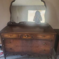 Antique Dresser Also Headboard 