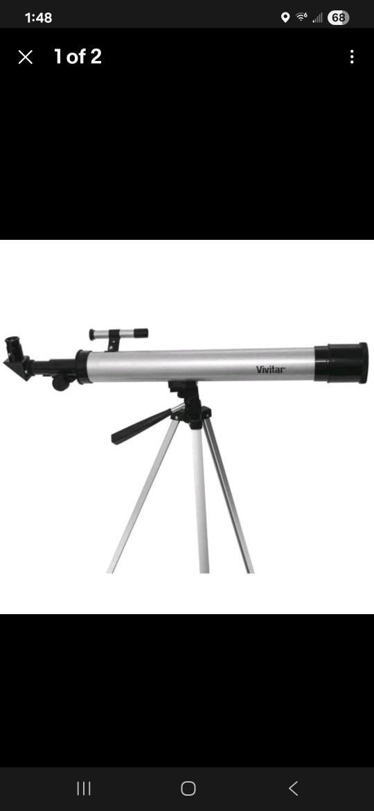 Vivitar TEL50600 60X/120X Telescope Refractor with Tripod Black Open Box New