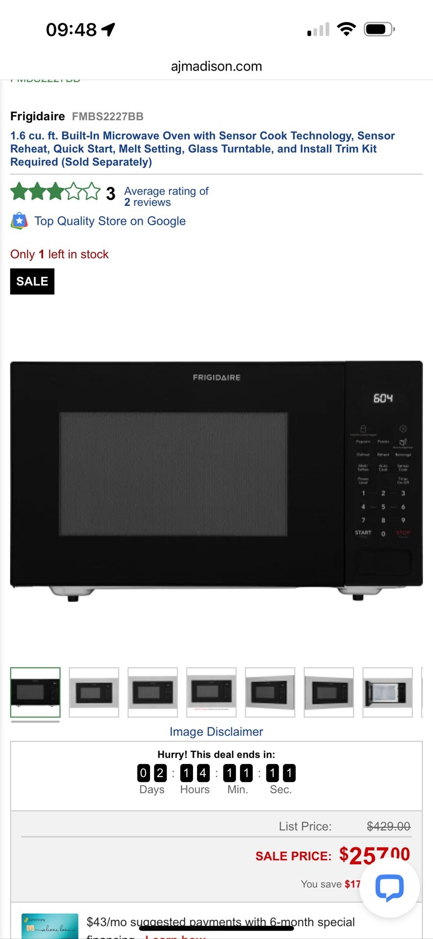 Brand Frigidaire Microwave
