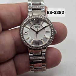 Fossil Women's Watch Silver-Tone New Battery 👌 