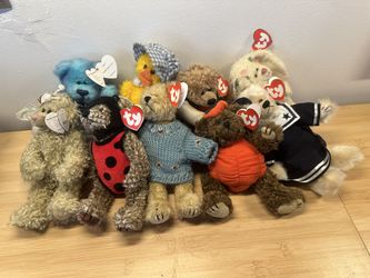TY Attic Treasures Teddy Bear Lot – 9 Bears with Tags – Halloween, Ladybug, Sailor & More