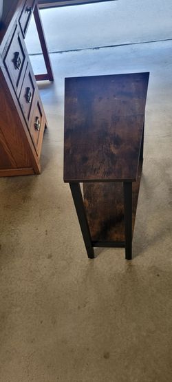 Dark Wood and Metal Accent Side Table