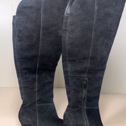 Wedge Knee High Boots Suede 2 Pairs 