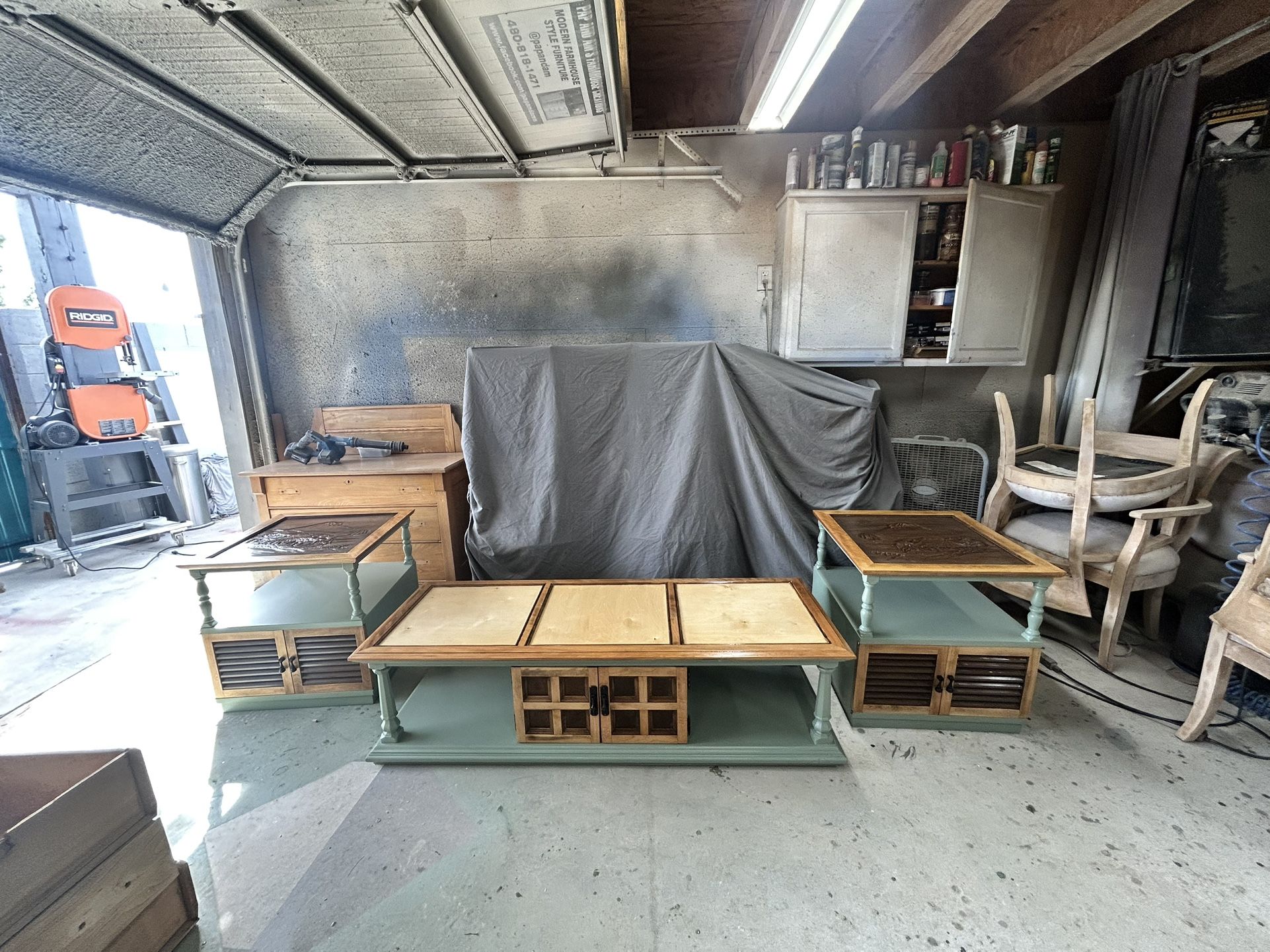 Unique Handcrafted Coffee Table & End Tables