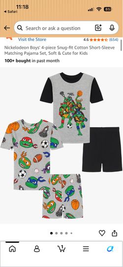NWT Ninja Turtle Pajamas (Size 6)