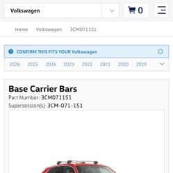 Volkswagen Atlas Cross Sport Roof Rack Bars 2020-2025