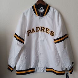 San Diego Padres Men's Starter White Cooperstown Scout Full-Snap Varsity Jacket