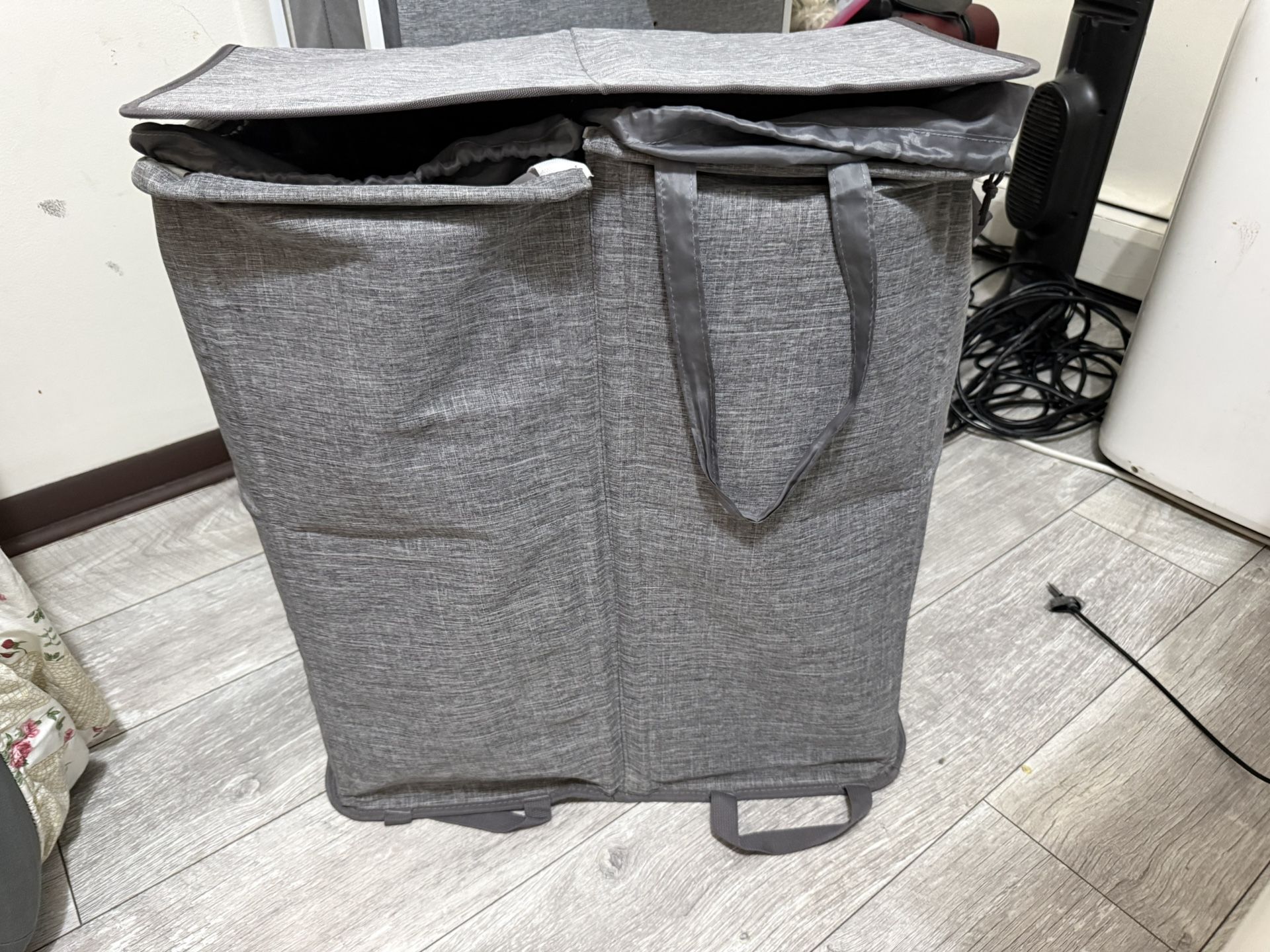 Grey Double Laundry Hamper