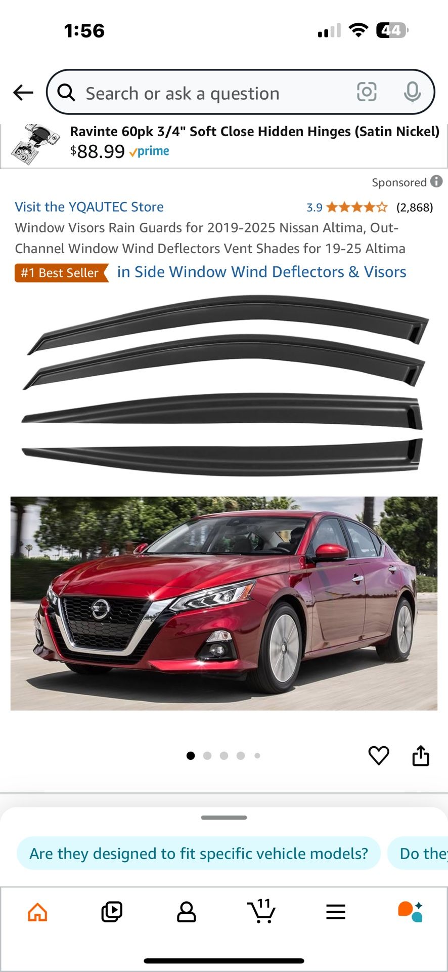 Rain Guard Visors 2019-2025 Altima