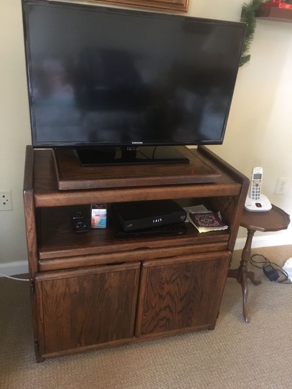 Tv Stand Cabinet Inside Lazy Susan Swivel In Top Solid Wood No Tv Stand Cabinet Inside Lazy Susan Swivel In Top Solid Wood No Particle Board