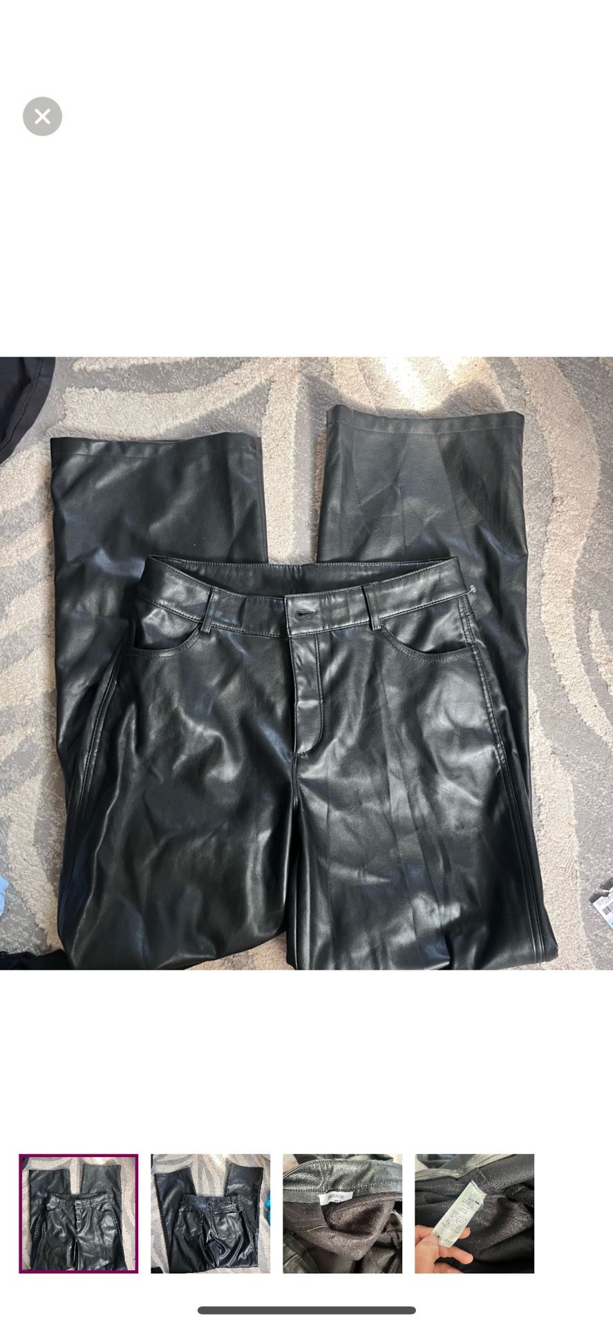 Garage Faux Leather Flare Black Pants
