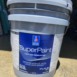 Sherwin-Williams super paint, paint and primer in one A87 W 1251. Extra White-Satin