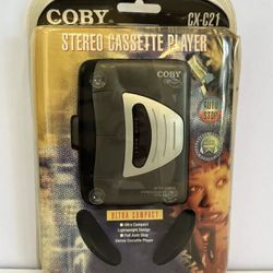Coby Portable Cassette Player Ultra Compact W/Headphones NEW SEALED Stereo