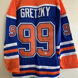 Wayne Gretzky signed Edmonton Oilers custom autographed jersey w/COA - XL - 021