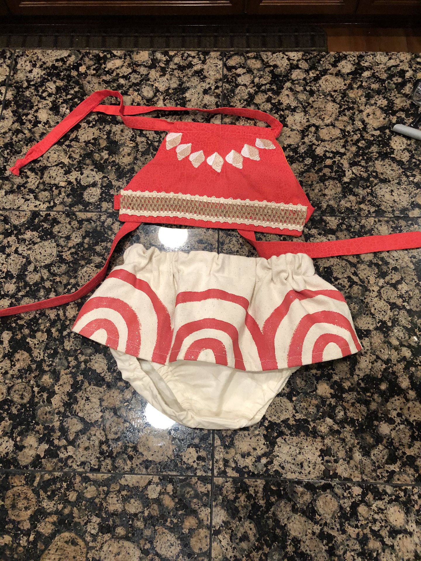 Embroidered moana outfit /costume