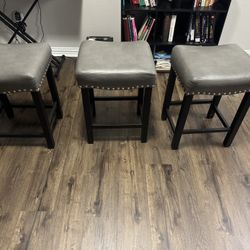 3 Grey Bar stools