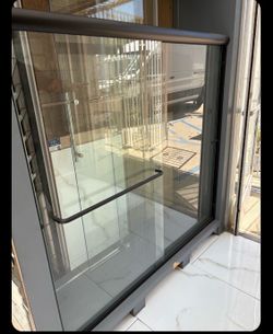 $165 Bathtub Shower Door Matte Black Finish Special Price 60” W x 57” H  Showroom display