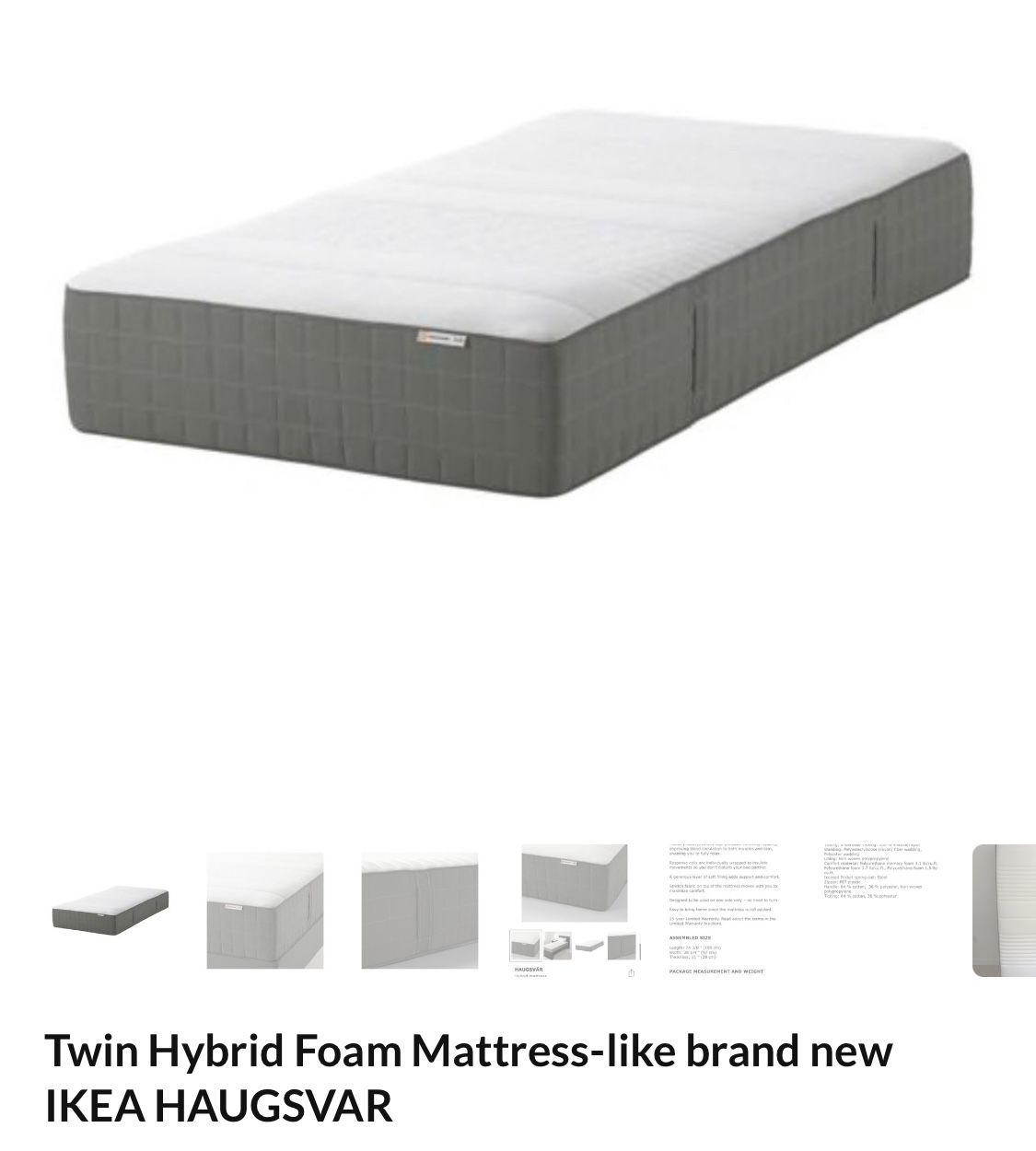 Twin Mattress (IKEA Haugsvar)