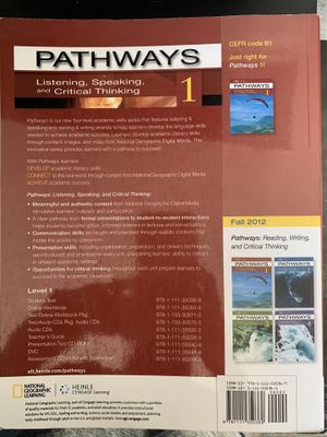 Pathways Listening Speaking And Critical Thinking 1 For Sale In Richardson Tx Offerup - 