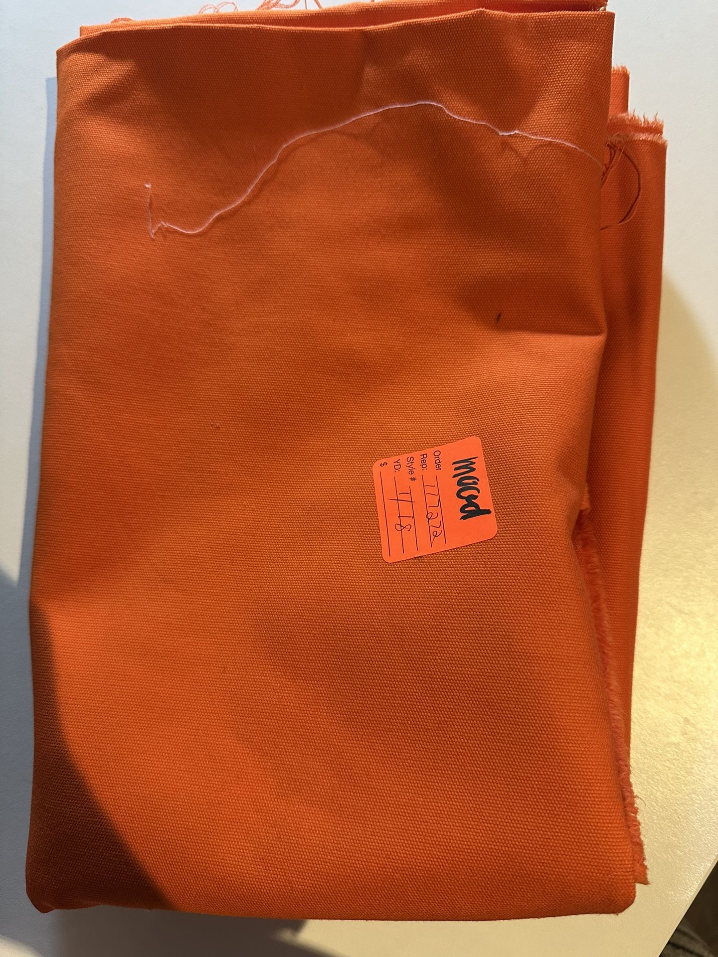 Orange Canvas Fabric β 1yd+ (Mood Quality)